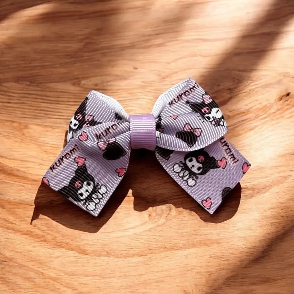 🤯5/$25🤯 Set Of 4 Purple Kuromi Hair Bows for Girls